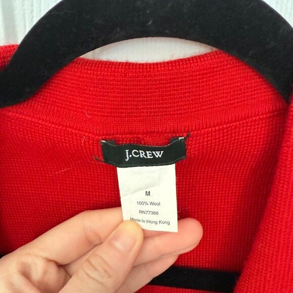 J Crew Candace Double Breasted Wool Crop Jacket Retro Patch Pocket Red Medium - Picture 3 of 9